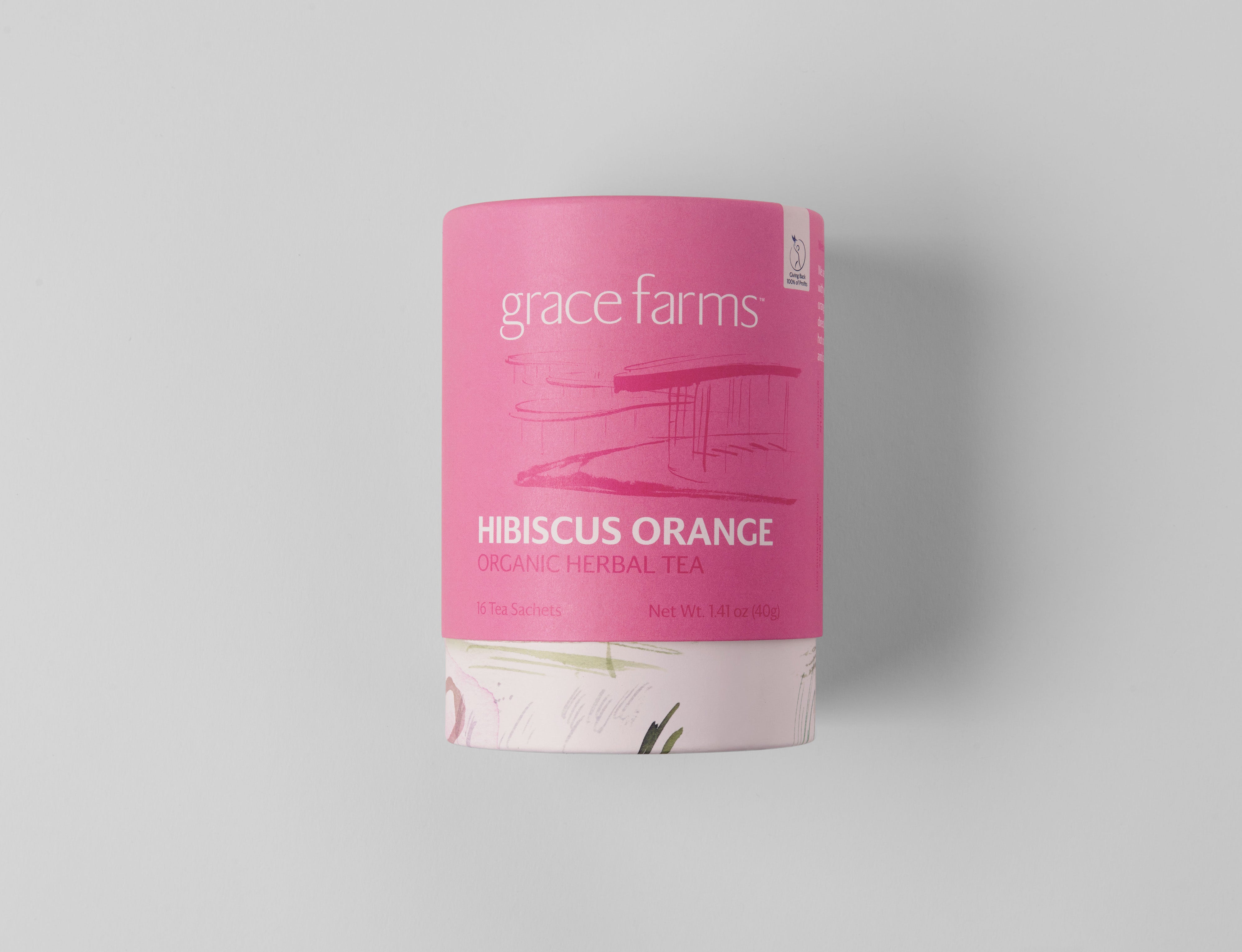 Organic & Vibrant Hibiscus Orange Herbal Tea | Grace Farms