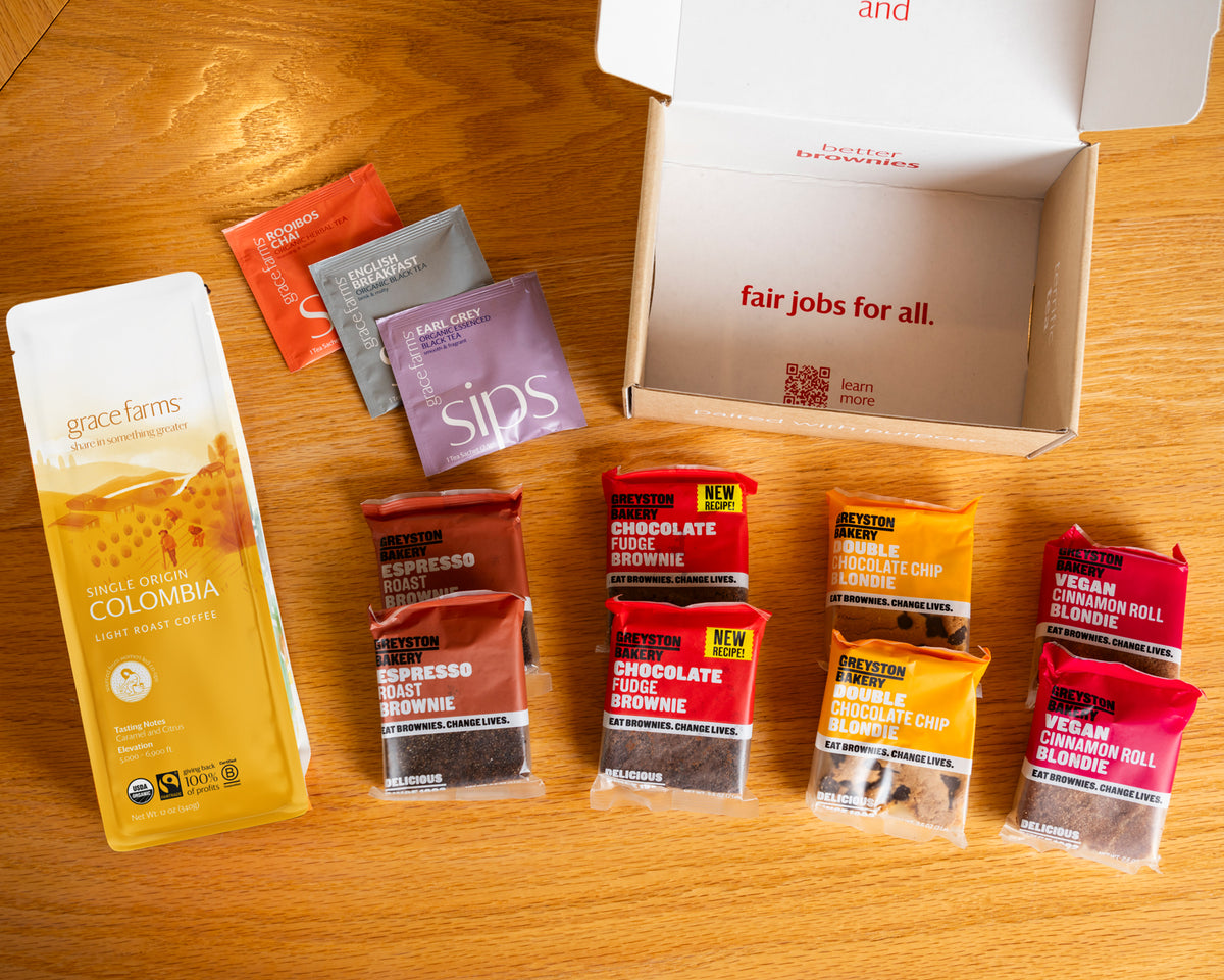 Grace Farms x Greyston Bakery Brownies &amp; Brews Gift Box