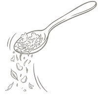 Spoon and tea ingredients